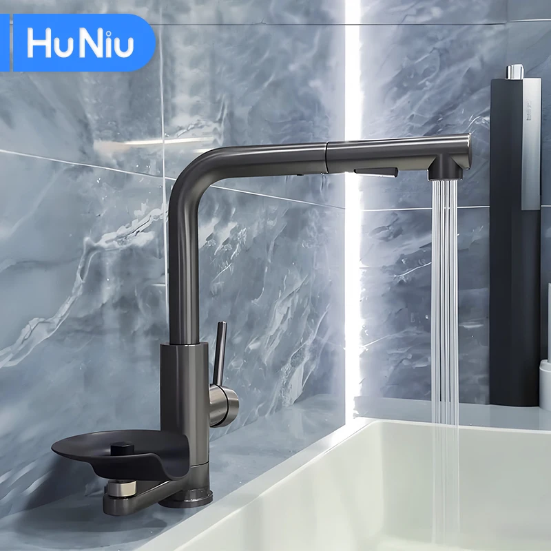 

HuNiu Kitchen Faucet Automatic Glass Cup Washer Pull Out Sink Faucets Stainless Steel 304 Taps Kitchen Mixer Water Tap Crane