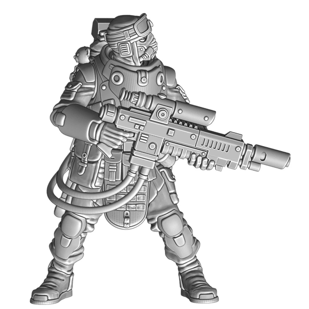 55mm 3d Print Resin Model Statue Machine Gunner Soldier Unpainted Model Kit Unassembled Gk Miniature Figures Tabletop Toy