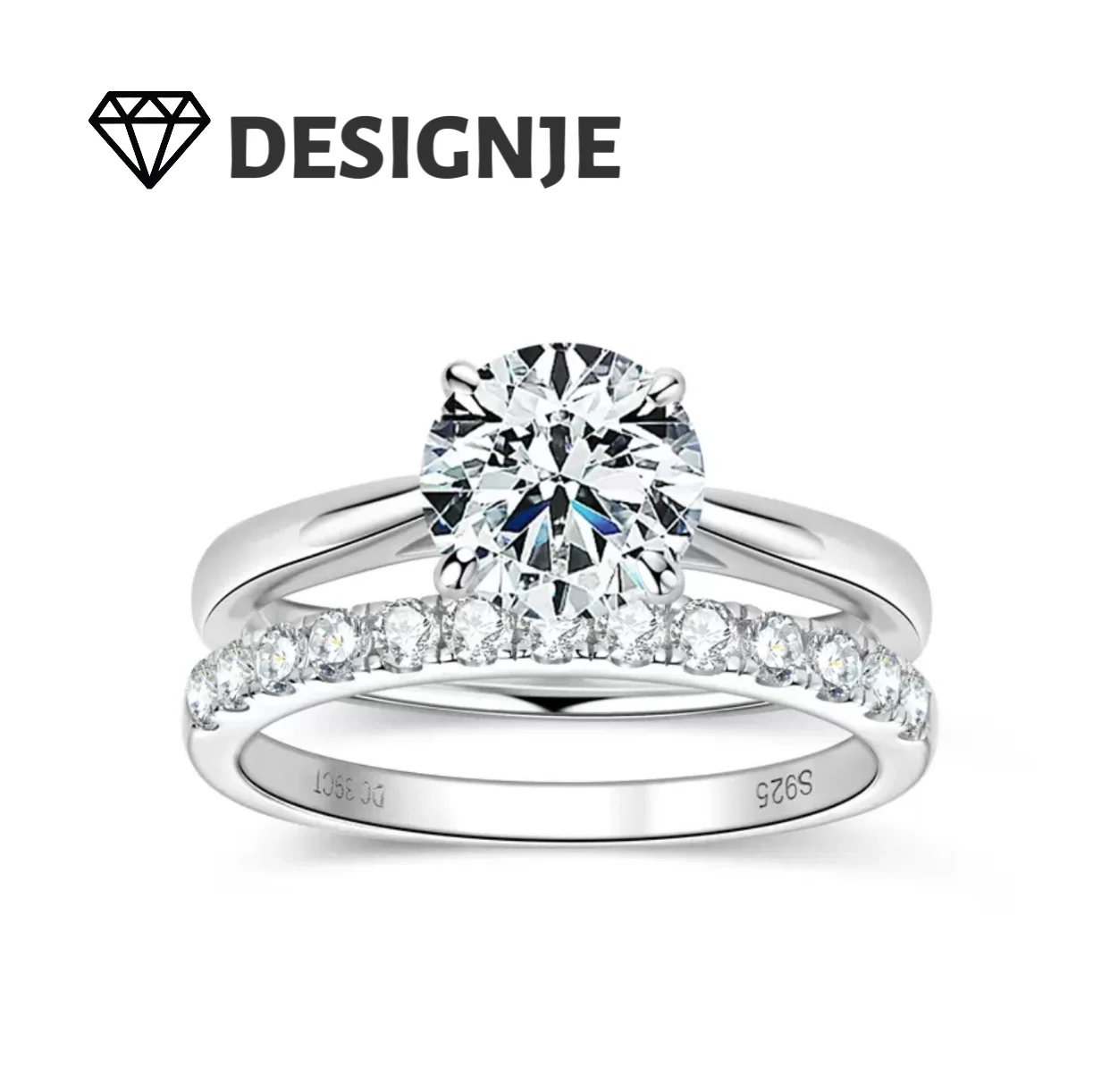 

Luxury design sense fashion stackable moissanite ring for women, high-end set ring, diamond ring, wedding ring, engagement gift
