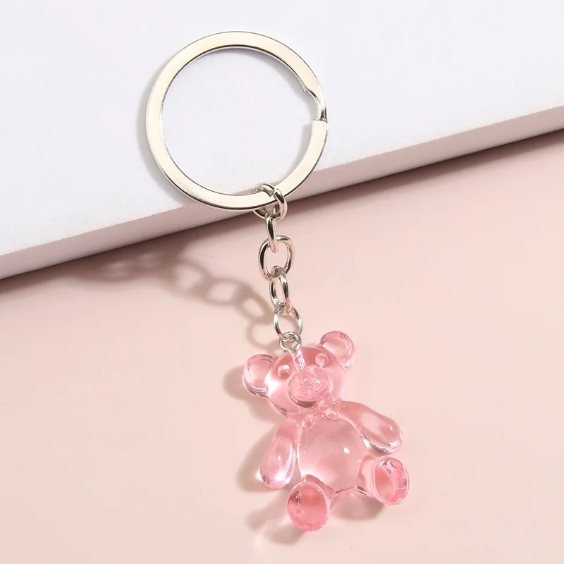 Cartoon Schlüssel anhänger bunte Harz Bär Schlüssel anhänger Tier Schlüssel anhänger Freundschaft Geschenke für Frauen Männer Handtasche Zubehör DIY Schmuck