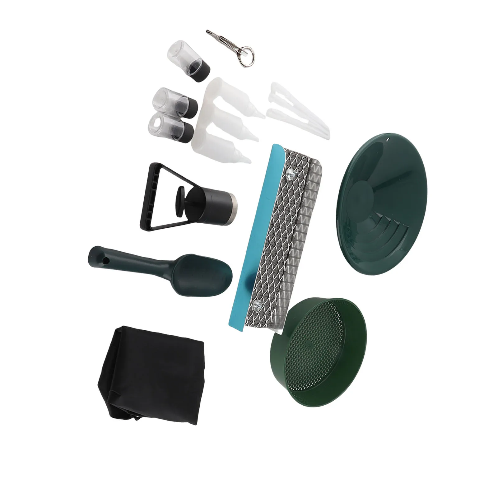 12 Inch Gold Panning Trough Aluminum Alloy Portable Sluice Box Prospecting Pan and Sieve Kit Drawstring Backpack