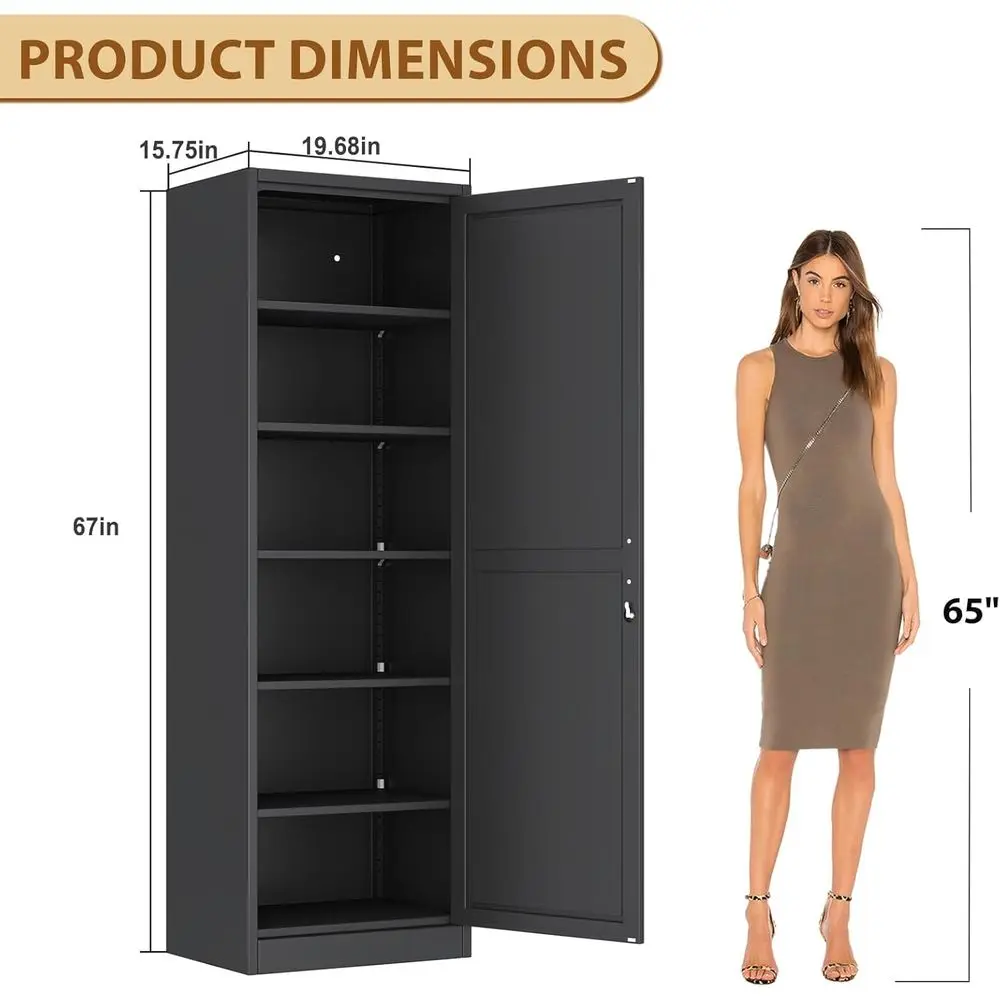 Tall Metal Narrow Bathroom Storage Locker Cabinet 67
