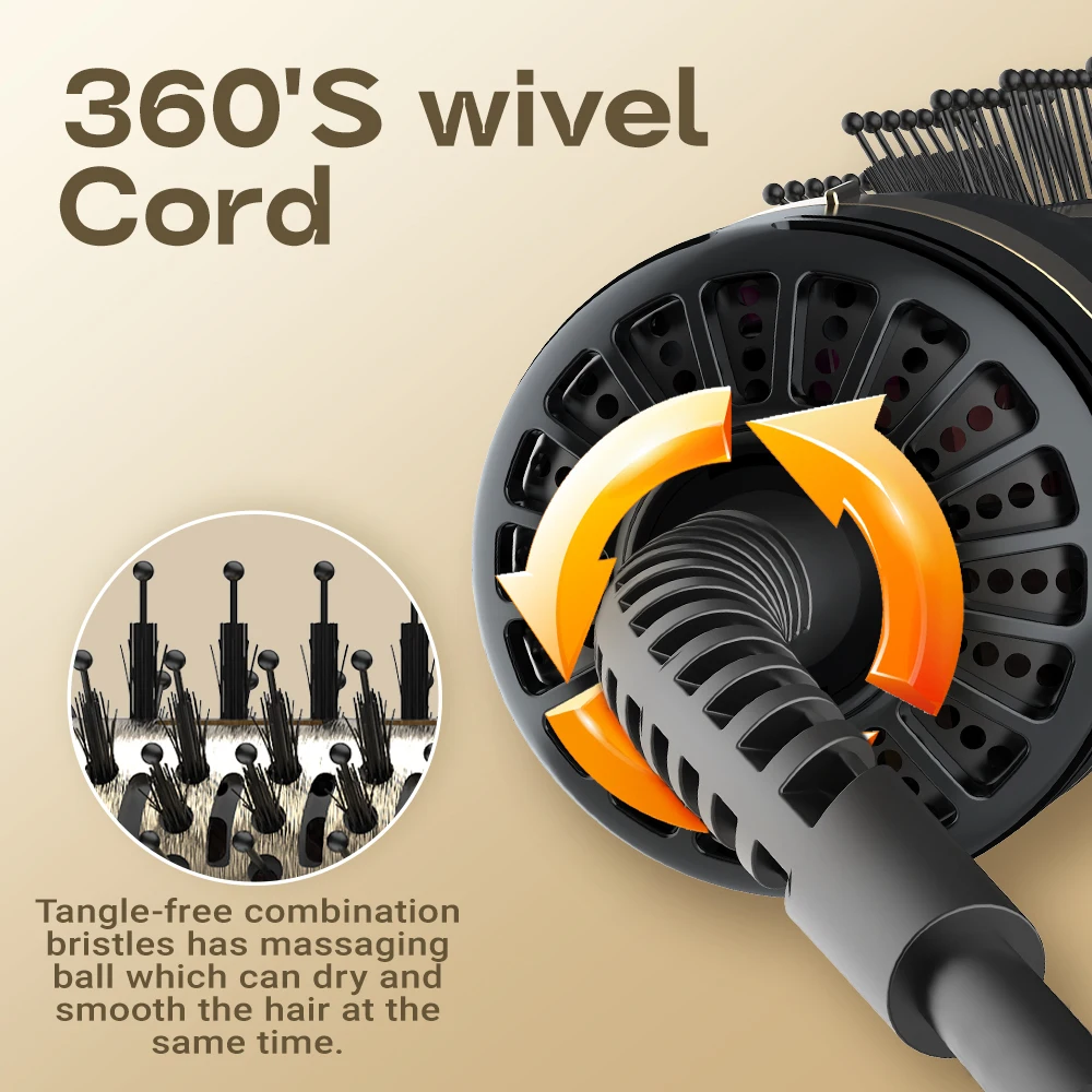 فرشاة مجفف الشعر الصغيرة المحمولة المهنية نظام تصفيف الهواء الساخن التجفيف السريع التحكم في التجعد أدوات تصفيف الشعر حجم صغير