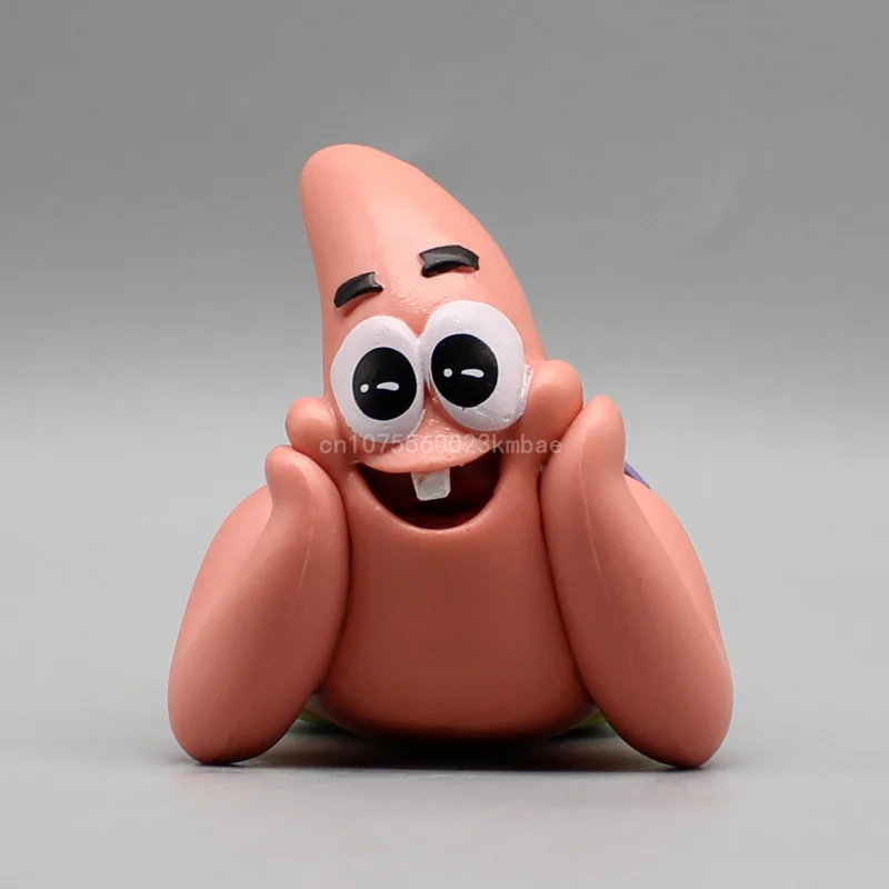 Patrick Star Figurka SpongeBob Uchwyt na telefon Figurka akcji Model Zabawki 7cm PVC Model Kawaii Ozdoba na biurko Różowa dekoracja GK Prezenty