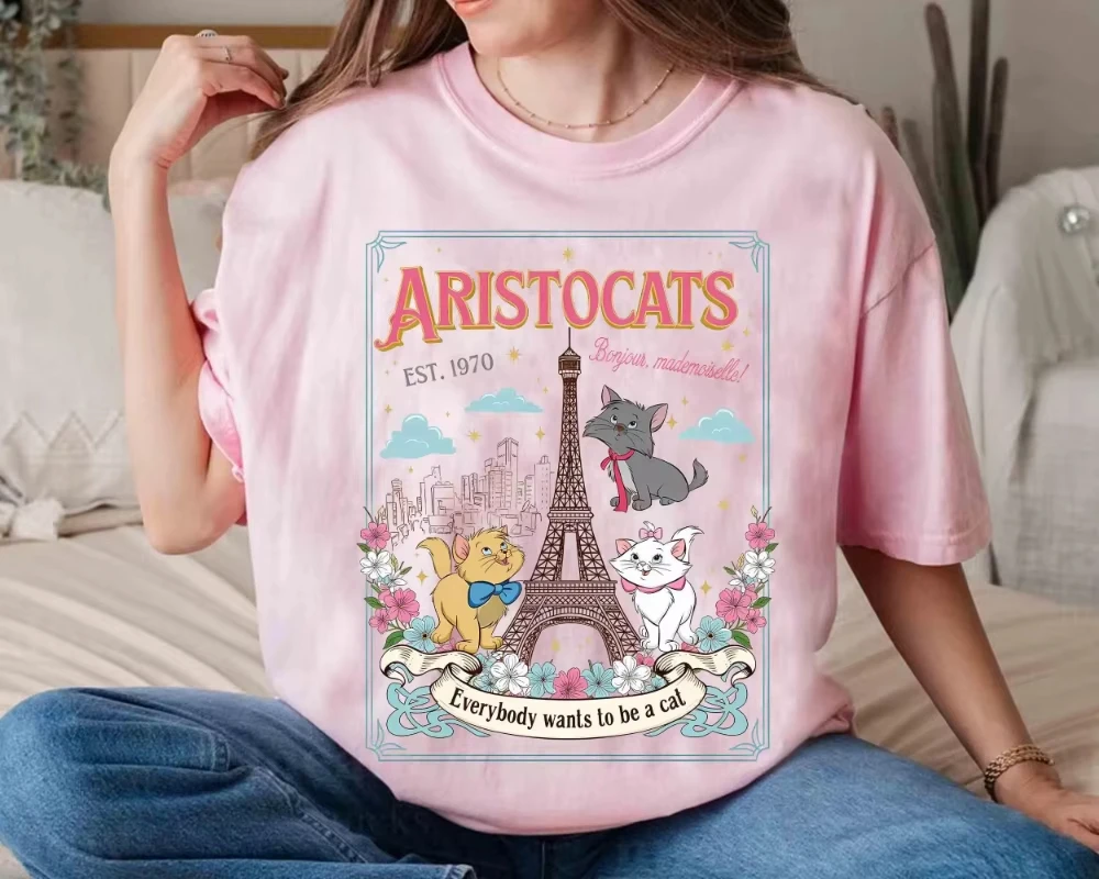 2026 NEW Retro Cat Adventure Mary Cat T-shirt Mary Berryoz Toulouse Cat T-shirt Cat Lovers Cat T-shirt