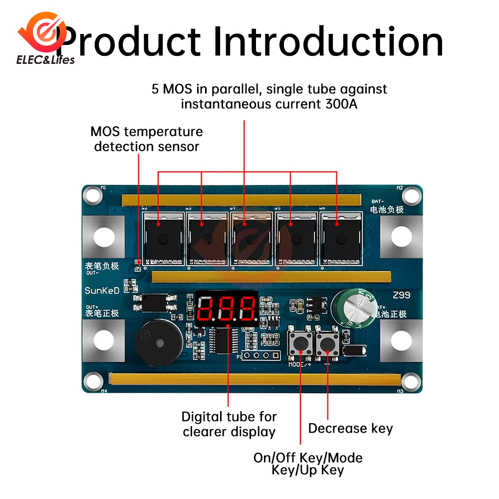 LED Digital Display Spot Welder 0.1-0.3mm Nickel Welding Handheld Machine 18650 Lithium Battery Portable Kit 99 Gear Adjust