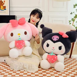 Sanrio Strawberry Kuromi Doll Plush Toy Melody Strawberry Cinnamoroll Cute Dolls Children's Birthday Gifts