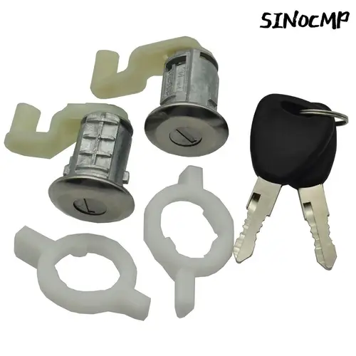 Imagen 1 del producto 1 Juego de cilindro de cerradura de puerta con 2 llaves 7701471219 7701471221 7701471311 7701472806 para piezas escénicas maestras Renault Clio II