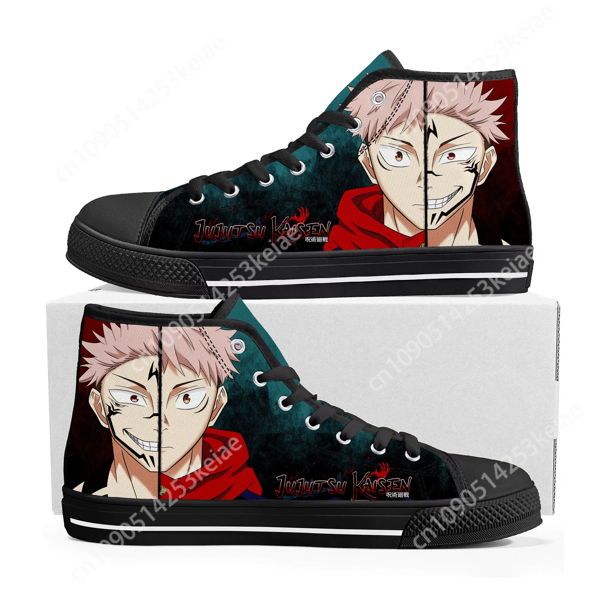 Jujutsu Kaisen Itadori Yuji Sukuna High Top Sneakers Mens Womens Teenager High Quality Canvas Sneaker Casual Couple Shoes Shoe