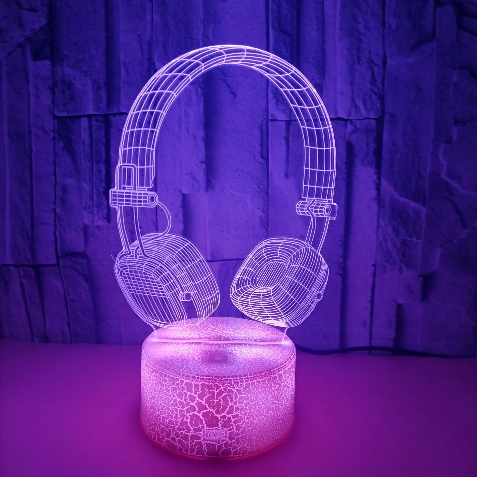 Auriculares Nighdn luz nocturna, lámpara de ilusión LED 3D, 7 colores cambiantes, decoración de iluminación para sala de juegos, regalos de cumpleaños para niños y niñas