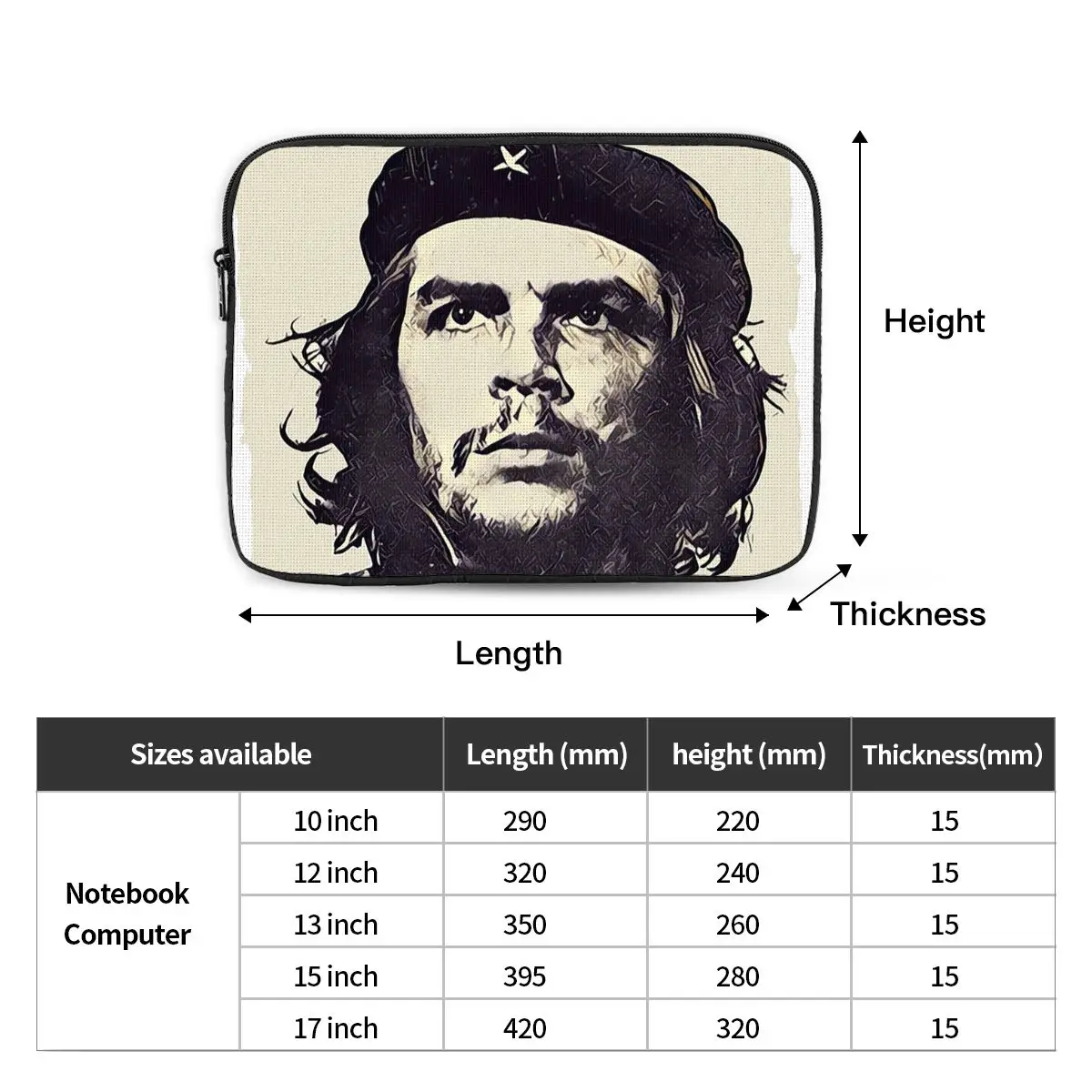 Che Guevara As El Comandante Of Cuba Notebook Laptop Bag 10 12 13 15 17 Inch For Macbook Air Pro Tablet Shockproof Case Bag