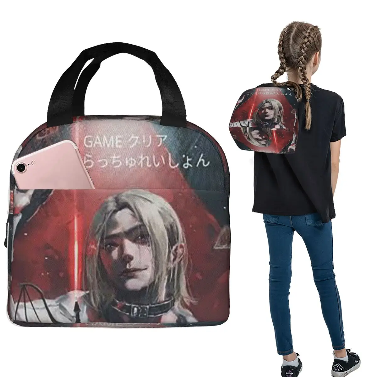 Alice In Borderlanded Poker Thriller Drama Insulated Lunch Bag for Women Kids Portable Food Boxes Thermal Lunch Box Tote