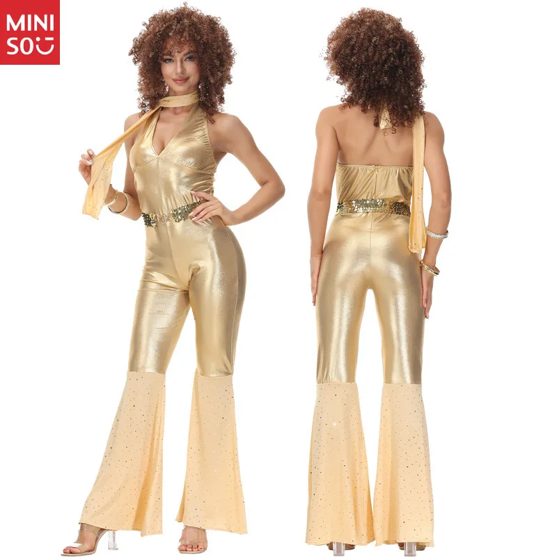 

Miniso 80s Disco Costume for Adults, Retro Hip Hop Stage Party Outfit
