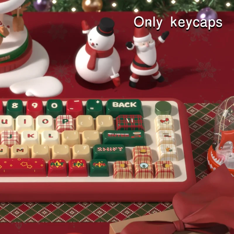 Imagem -04 - Design Ergonômico Personalização Personalizada Pbt Keycaps Mecânicos Original Christmas Eve Theme 138 158key Mda Altura Keycaps