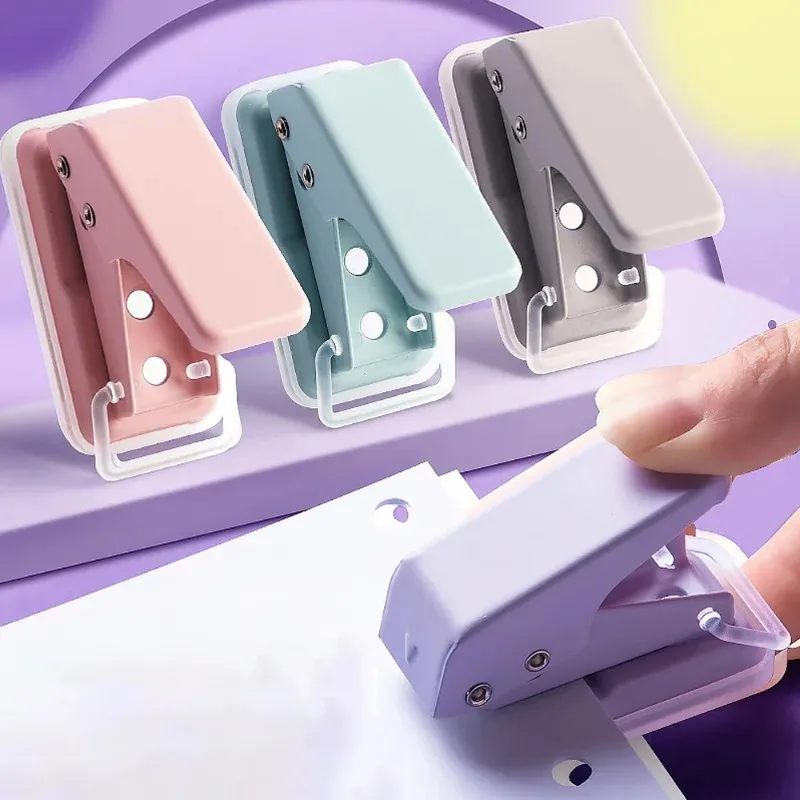 Single Ring Mini Hole Punch 1 Hole Cute Paper Punch Portable Round Hole Puncher Kawaii Office School Binding Supplies Stationery