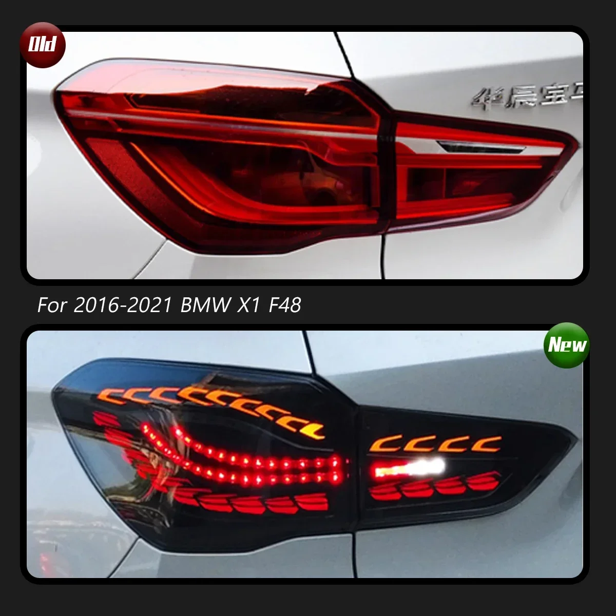 

TYPY New LED Tail Lamp Upgrade Modified For BMW X1 F48 LED Taillights 2016-2021 Dynamic Signal Tail Lamp Auto Accessories