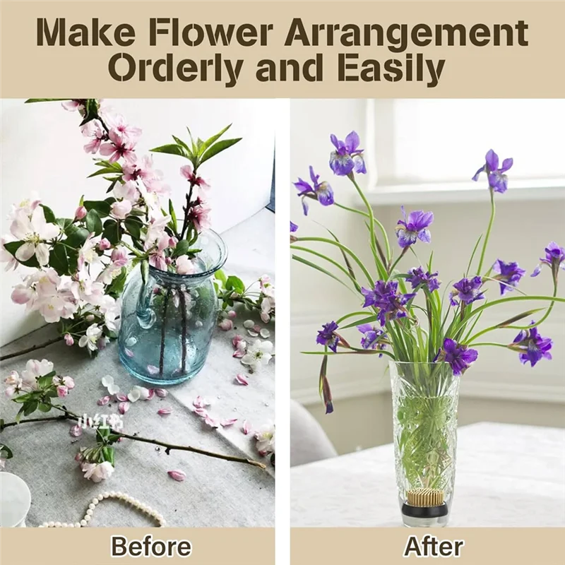 مجموعة أدوات الضفادع الزهرية المفضلة لدى العملاء مقاس 2.1 بوصة حاملات زهور نحاسية مستديرة، مزهرية إيكيبانا اليابانية مجموعة الضفادع الزهرية على شكل زهرة Ar