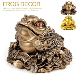 2023 New Design Chinese Fortune Office Resin Fortune Craft Frog Ornament Feng Shui Frog Decor Money Toad