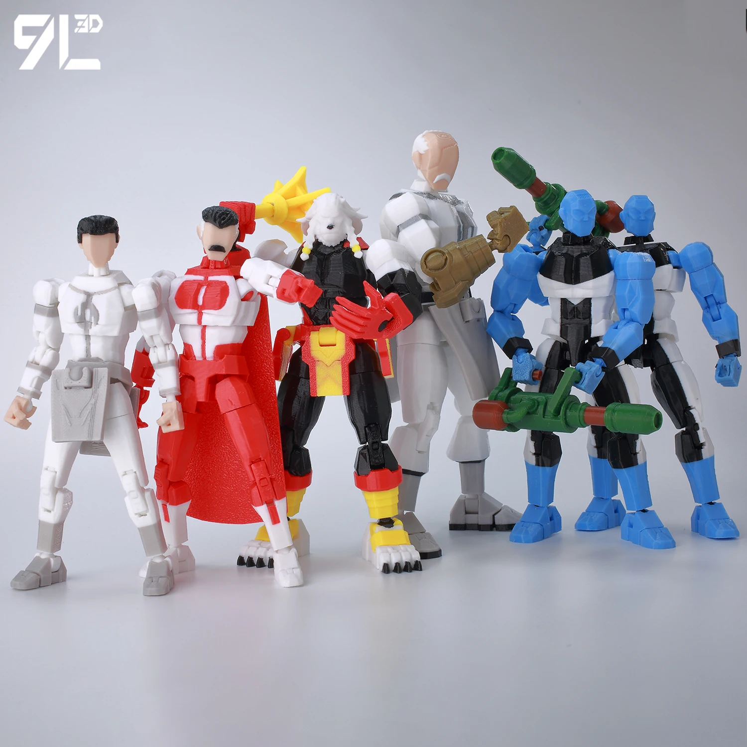 

9L3D Mighty Hero Omni-Man Battle Beast Mauler Twins Movable Joints Action Figure Model Toys Anime Character Figurine For Desktop