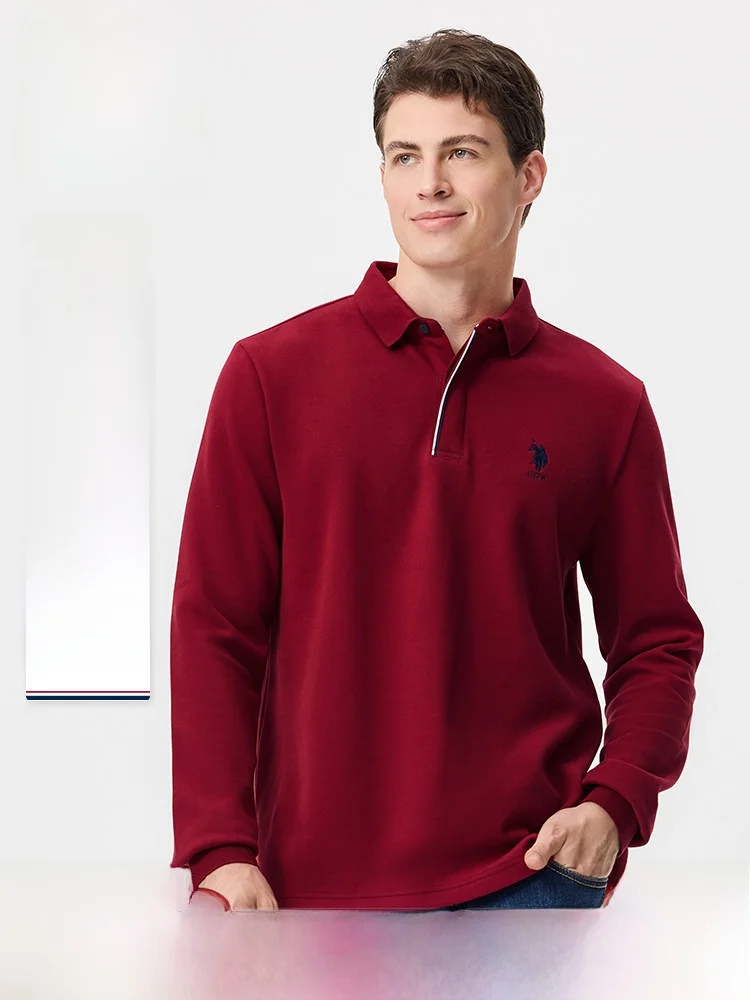Camisa de Manga Larga para Hombre USPA, Cómoda, Estilo Americano Informal, Prenda Exterior de Alta Calidad, Mezcla de Poliéster y Algodón, Corte Regular
