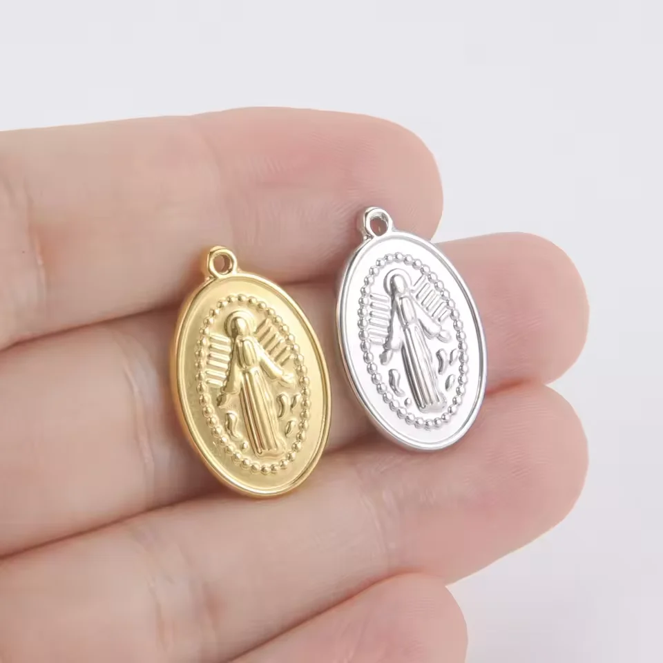 Lucktune 1 قطعة مريم العذراء قلادة لسوار قلادة أقراط DIY الفولاذ المقاوم للصدأ أم الله سحر مجوهرات اكسسوارات #4