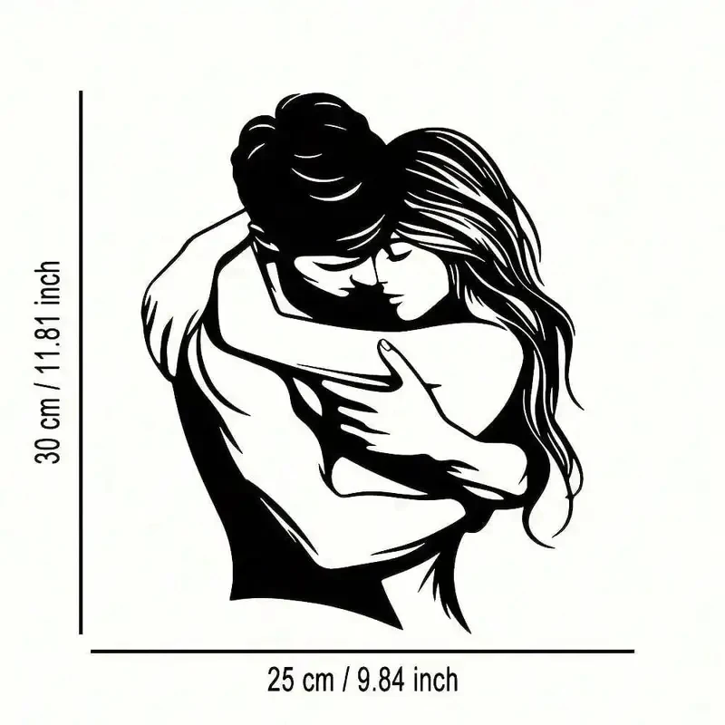 YINUOART Couple Hug Metal Wall Art, Modern Waterproof Home Decor for Living Room 1PC