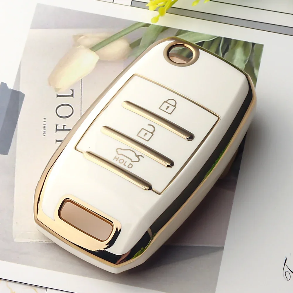 KEYYOU 1 STKS Nieuwe TPU Autosleutel Case voor KIA RIO 3 K2 K3 K4 K5 Sportege Picanto Optima Soul Ceed Sorento Forte Stinger Cerato