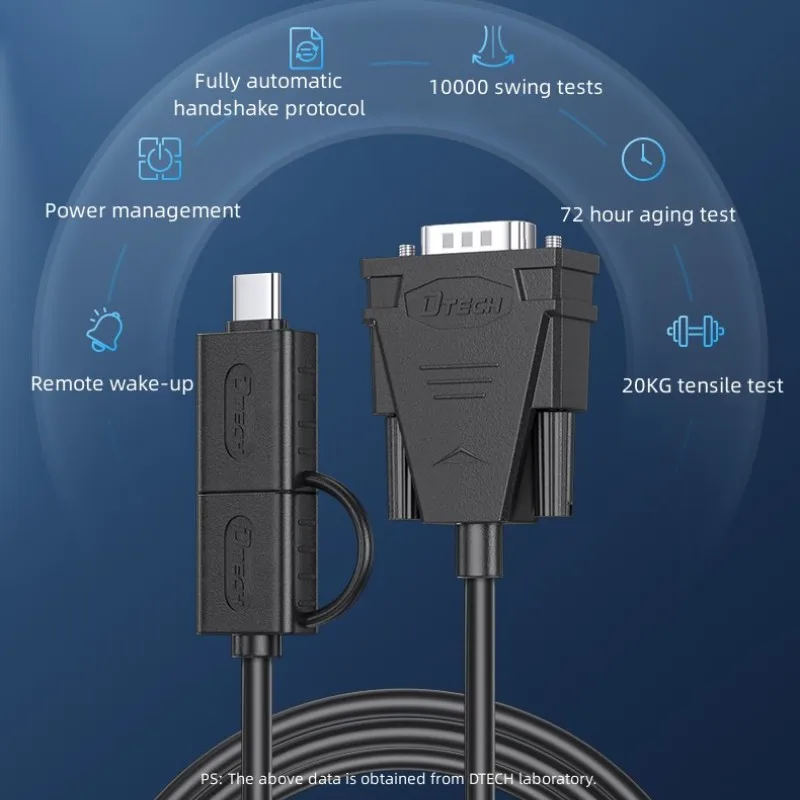 DTECH High Speed Baud Rate 300bps-115200bps Type a and USB C to DB9 RS232 Serial Adapter Cable 1.5m