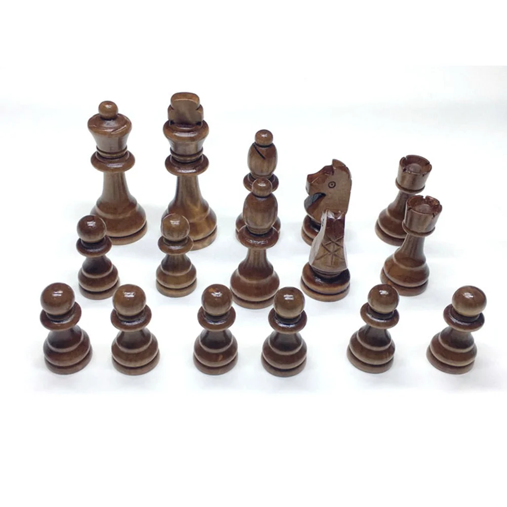 

32pcs International Chess Pieces Wooden Chess Pieces Chess Board Replacement Accessories (25 Inches)