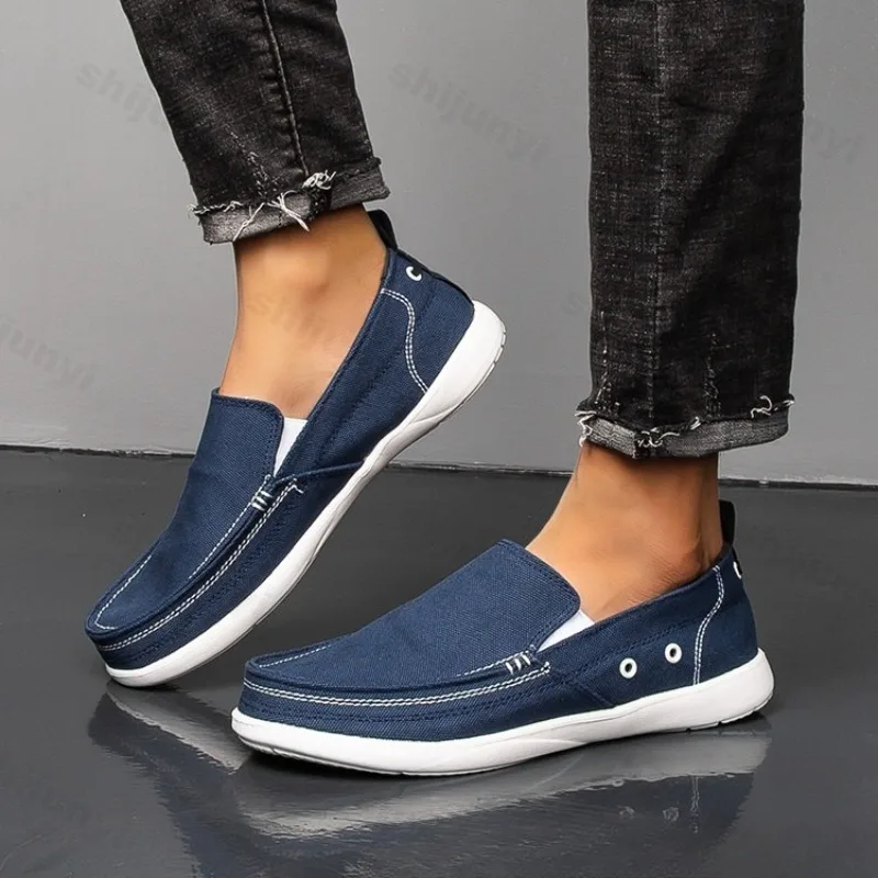 Autumn Men Canvas Casual Shoes 2025 New Breathable Soft Leisure Men Loafer Sneakers Comfort Low-top Non-slip Denim Sneakers