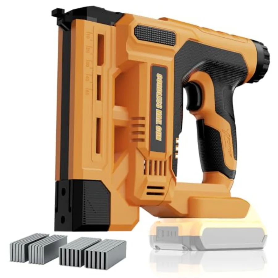 

Гвоздезабиватель 18GA для аккумулятора DeWalt 20V, беспроводной пистолет 2-в-1 для гвоздей/скоб с регулировкой глубины, электрический гвоздезабиватель с усилием 1000 Н·м
