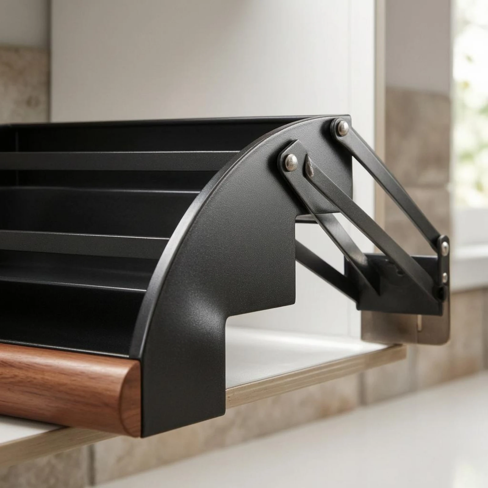 Pull down Seasoning Rack Hydraulic Damping 3-Tier Seasoning Organizer Pull down Cabinet Organizer Clear Organization