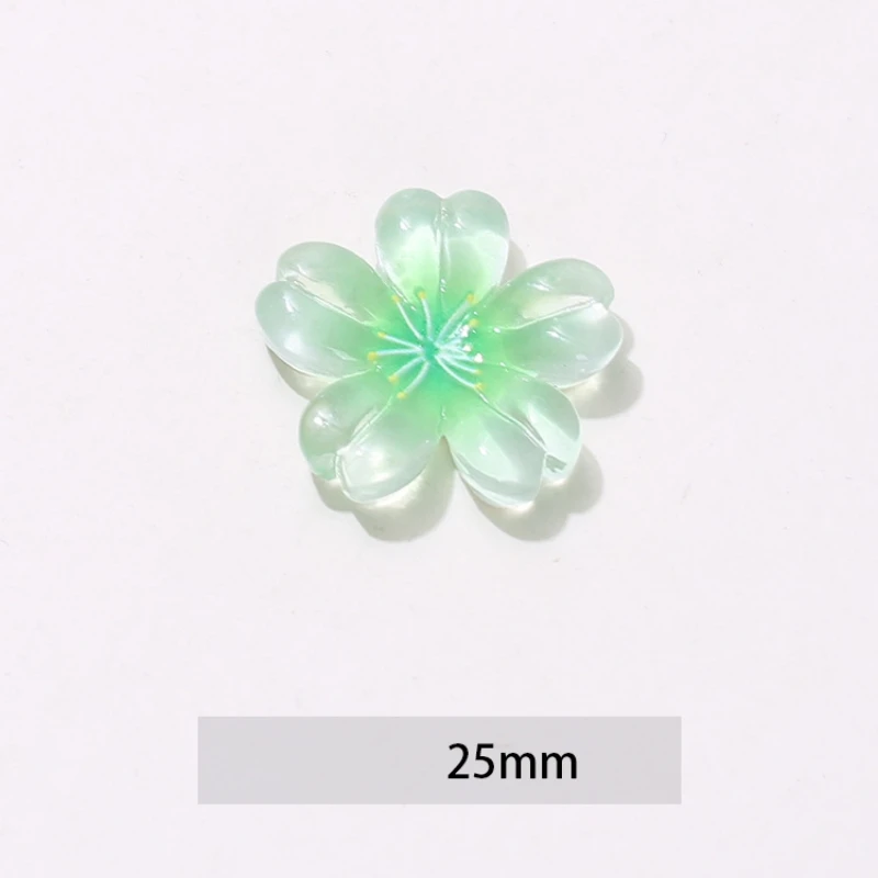 20pcs Sakura Resin Flowers Cabochons Flatback for Scrapbooking Lovely Flat Back Blossom Embellishments for Hairpin Accessories