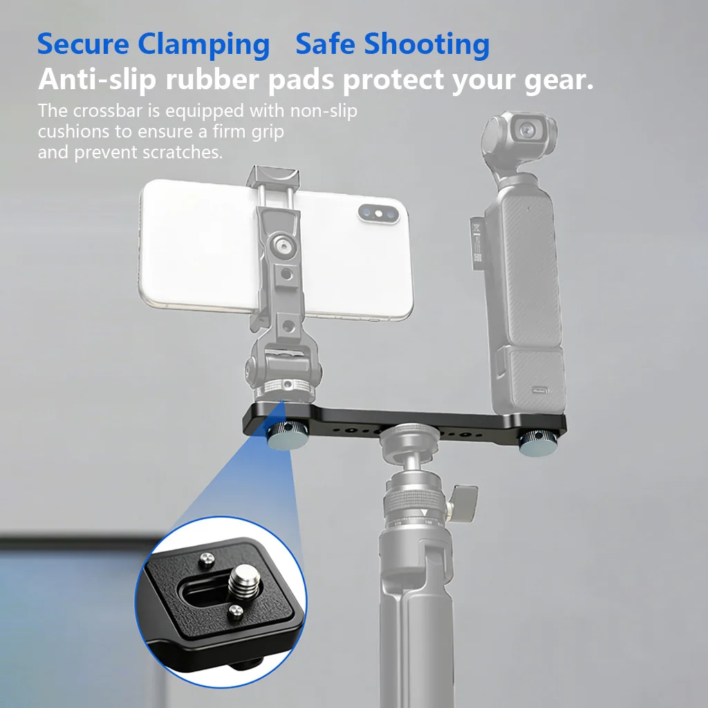 BGNing Aluminium-Horizontalverlängerungsstange mit 1/4-Zoll-Schraube und Arri-Positionierloch für DJI Pocket4 Handy-Fill-Light-Stativstange – Detail 11