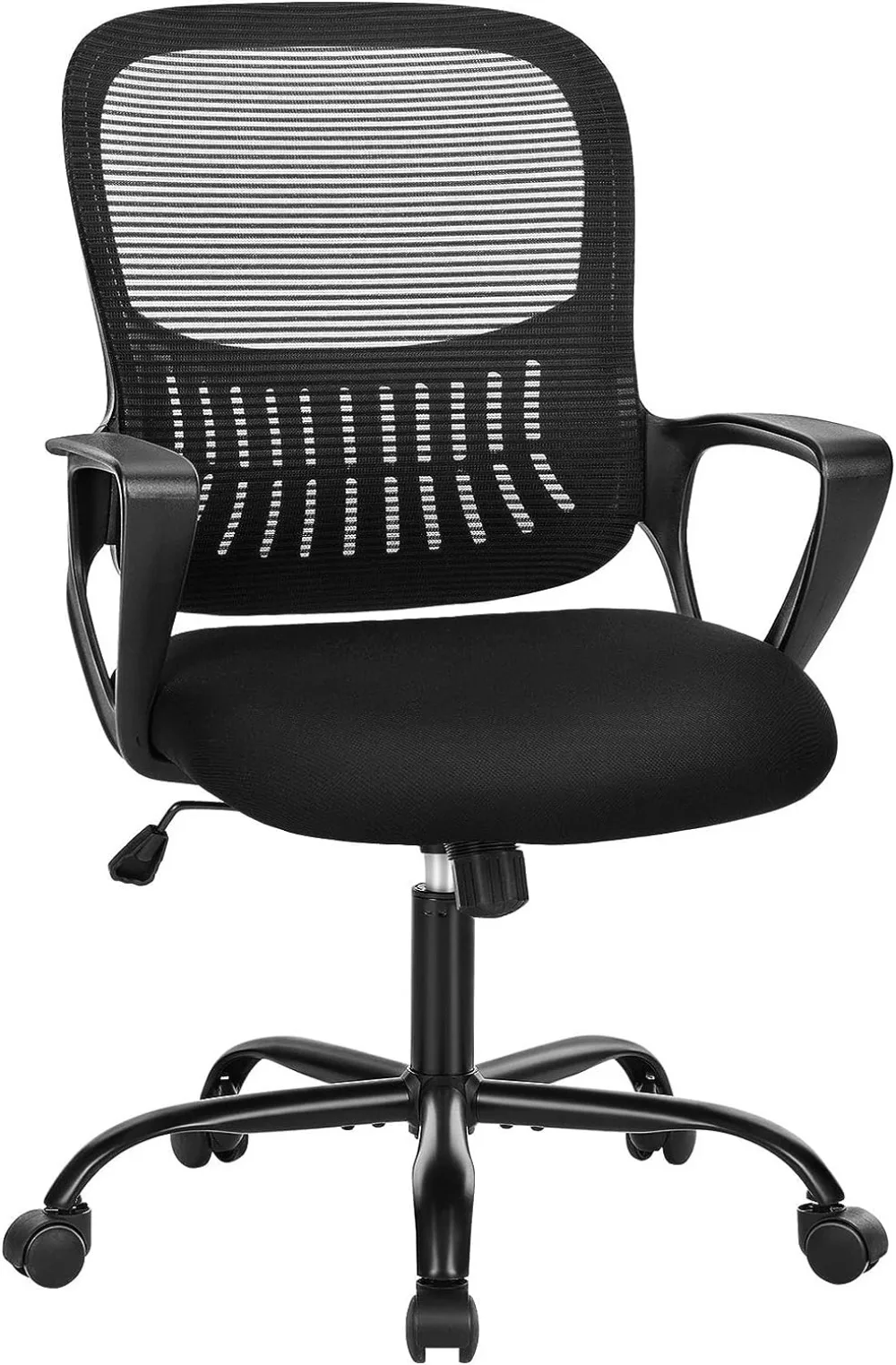 SMUG Office Chair Mid Back Computer Ergonomic Mesh Desk with Larger Seat, Executive Height Adjustable Swivel Task