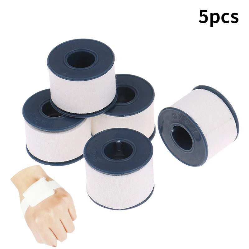 5Rolls  Medical Pressure Sensitive Tape Hemostatic Adhesive Tape Medical Emergency Styptic Bandage Wound Dressing Tape