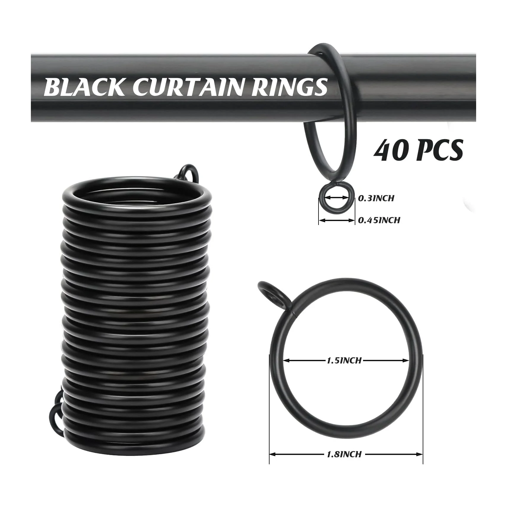 For Modern Minimalist Style Windows And Doors 40pcs 38mm Roman Ring Curtain Rod Rings Bath Curtain Hooks Metal Accessories