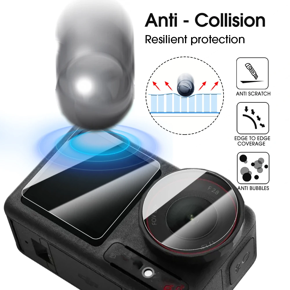 For DJI Osmo Action 3 4 Action 5 Pro Tempered Glass Front Rear Screen Protector Lens Protective Film for DJI Action4 Accessories