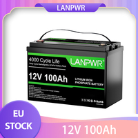 LANPWR 12V 100Ah LiFePO4 Battery Pack, 1280Wh Energy, with 4000+ Deep Cycles & Built-In 100A BMS, Non-Bluetooth