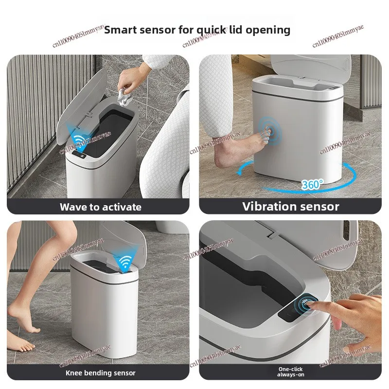 Intelligent induction trash can, bathroom wall hanging with cover