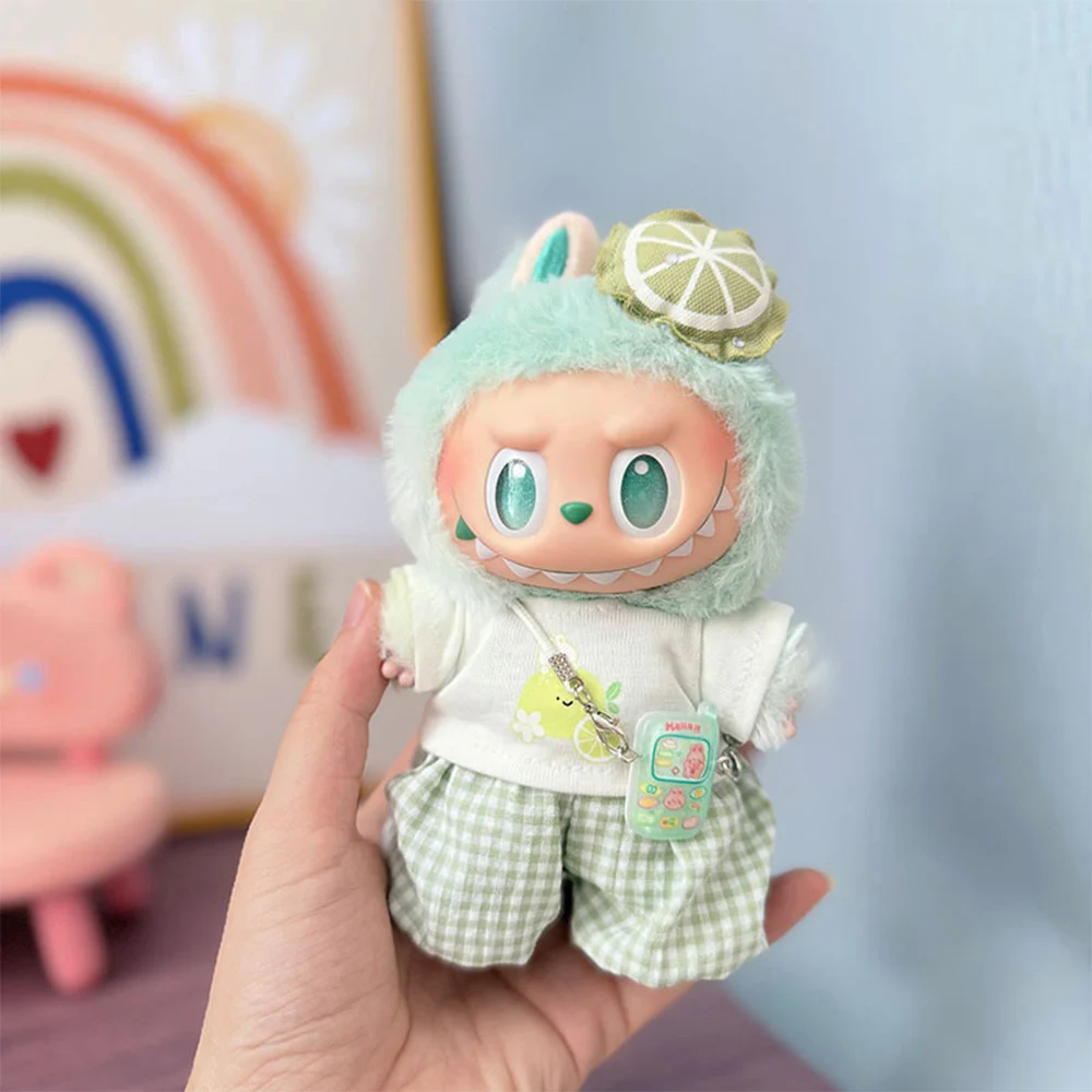 

Cute Clothing Accessories for 15-17cm Labubu and 10cm Cotton Doll Lemon Rabbit Cute Cat Clothing Set