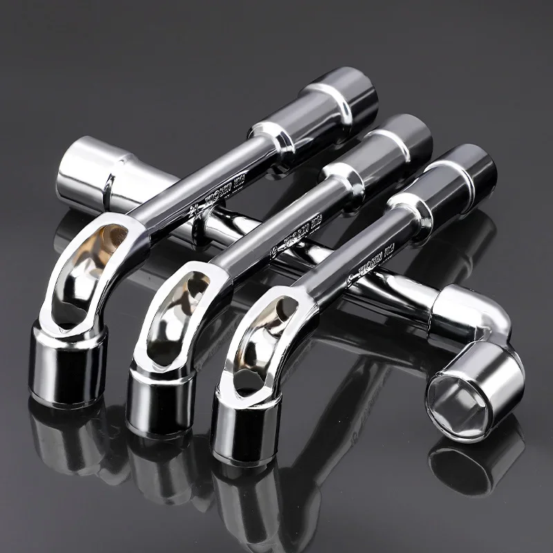 Elbow socket wrench-L-Shaped Elbow Socket Wrench, Manual Repair Tool for Nuts and Bolts, Mirror Perforated Hardware Wrench