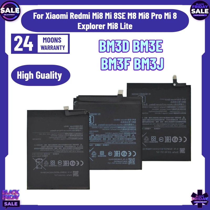 

New BM3D BM3E BM3F BM3J Battery for Xiaomi Redmi Mi8 Mi 8SE M8 Mi8 Pro Mi 8 Explorer Mi8 Lite Mobile Phone Battery