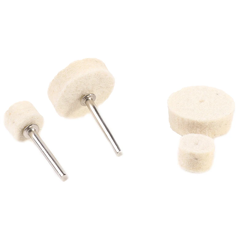 10Pcs Grinding Polishing Buffing Round Wheel Pad Wool Felt +1Rod 3.2mm Shank Metal Surface For Dremel Rotary Tools New