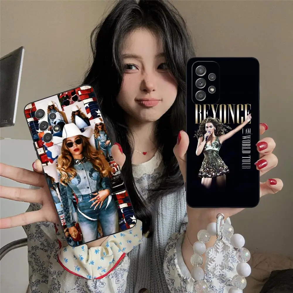 الأزياء B-بيونسيه قضية الهاتف المحمول لسامسونج غالاكسي A56 55 54 53 52 51 36 35 34 23 16 15 5 جرام اللون غطاء فاخر جميل #5