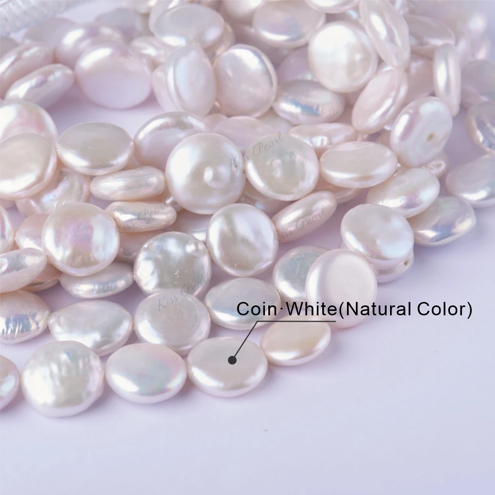 

Good Luster Coin Shape 11-13mm Round Natural Freshwater Pearl Coin Pearl Baroque Loose Pearls