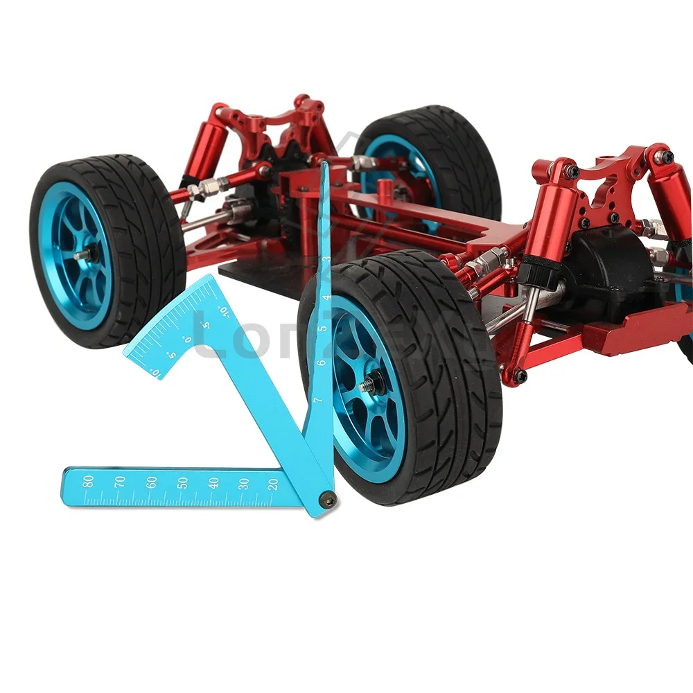 1PC Aluminum RC Camber Gauge Tool Chassis Adjust Ruler For RC Car Setting Measurement Blue 20g