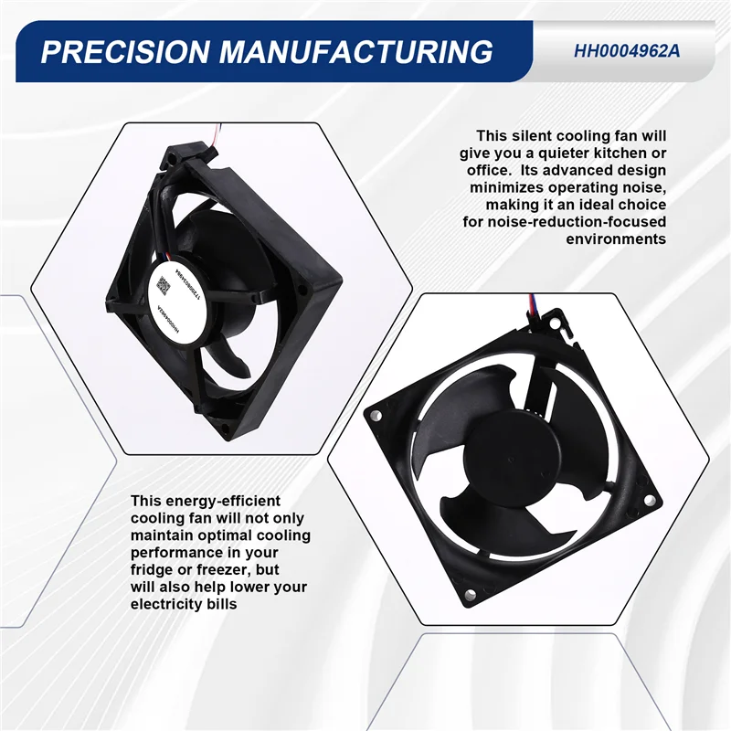 AT28-HH0004962A/HH0004140A 12,5X12,5Cm ventilador de 3 pines para Hitachi ventilador de refrigerador congelador ventilador enfriador silencioso piezas de repuesto