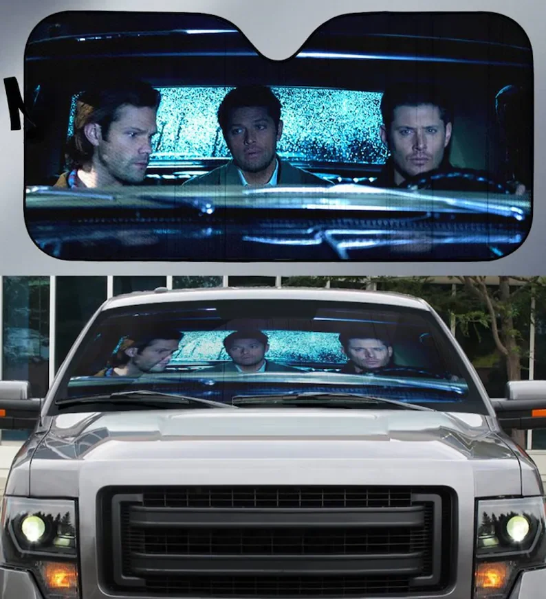 Parasol para coche, parabrisas, accesorios para coche, Sam Dean Winchester Castiel