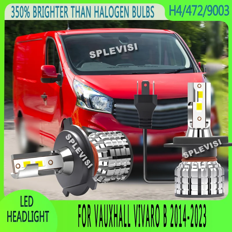 Easy to Install See Road Details at Night LED Car Headlight Bulbs For Vauxhall Vivaro B 2014 2015 2016 2017 2018 2019 2020-2023